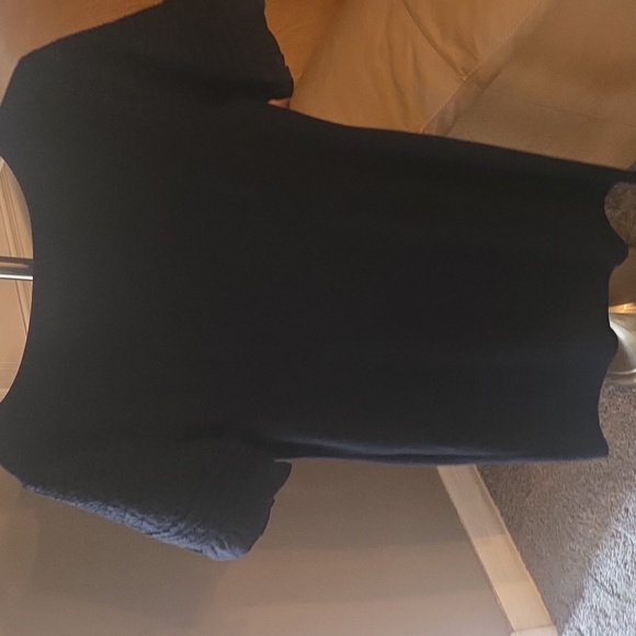 Talbots Black Lace Detail Shift Dress | Short Sleeve Classic - Picture 4 of 4